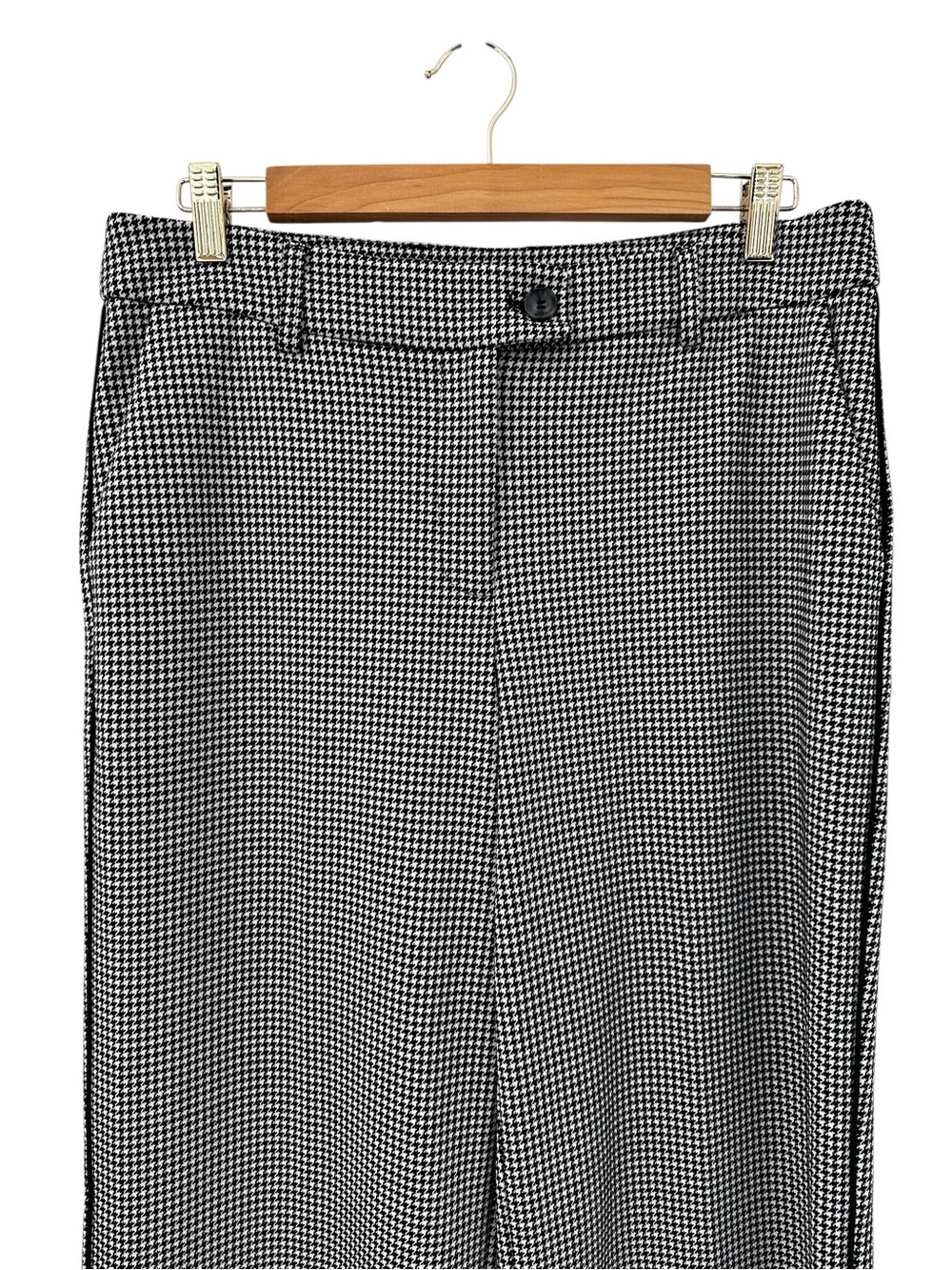 Black & White Houndstooth Wide Leg Trousers by Maison d’ Amelie - Picture 3 of 15